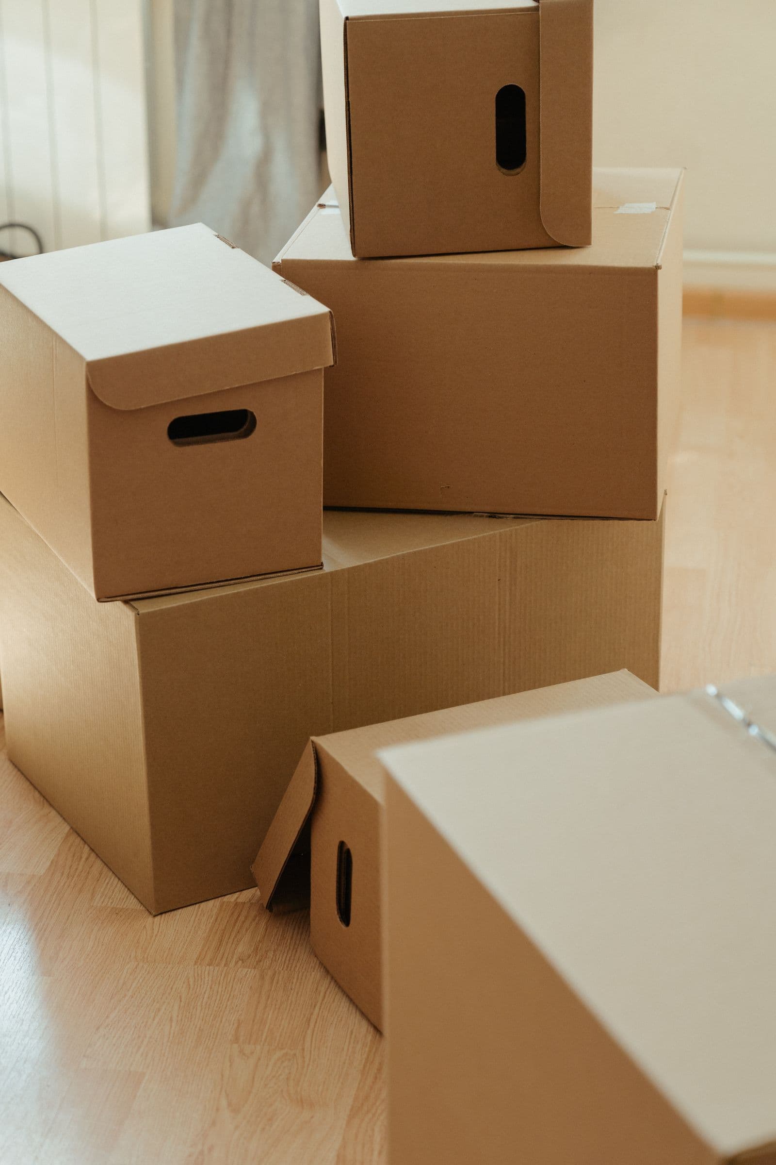 Neatly packed moving boxes ready for a move