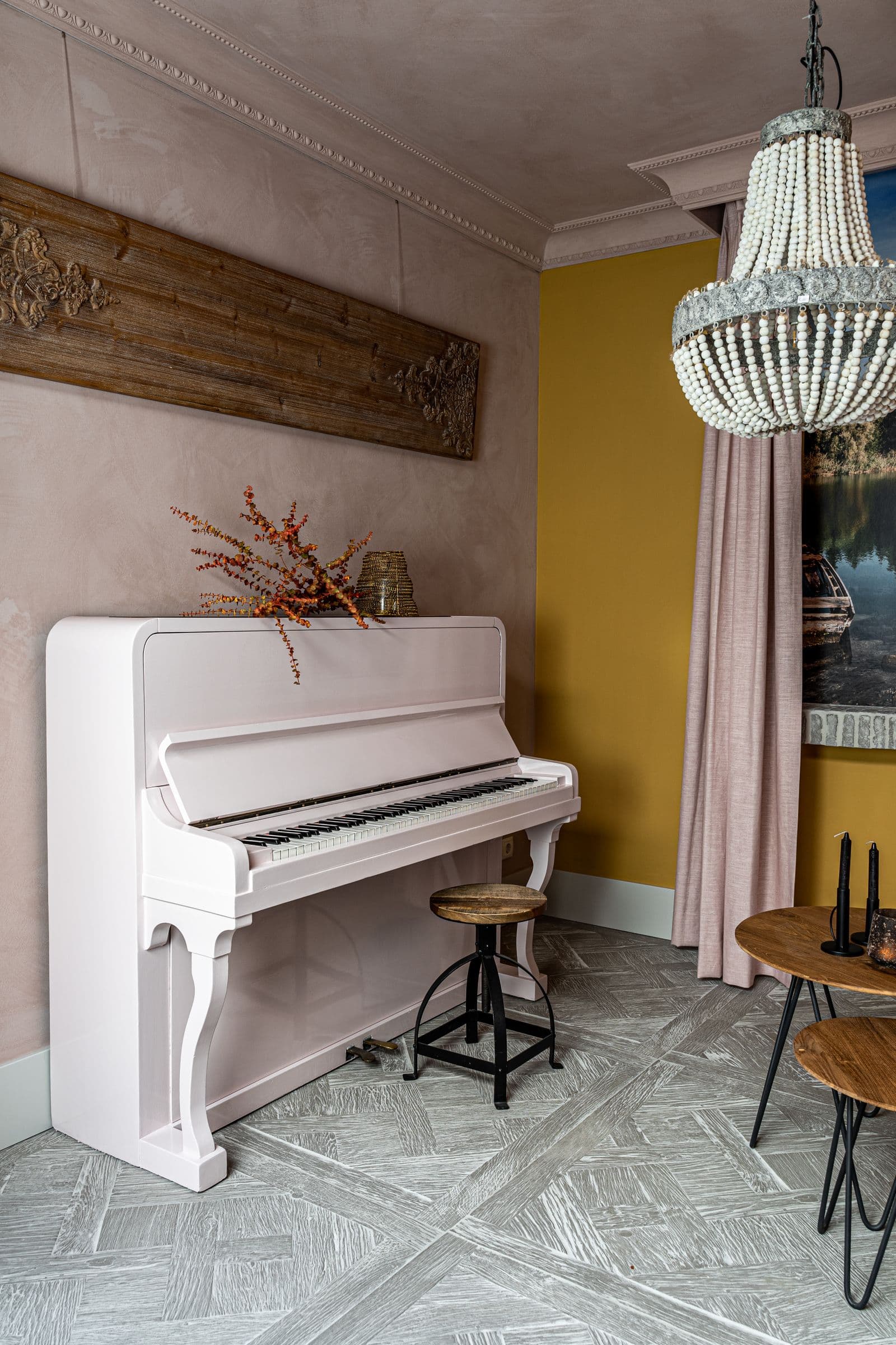 Upright piano in a home ready for professional piano moving